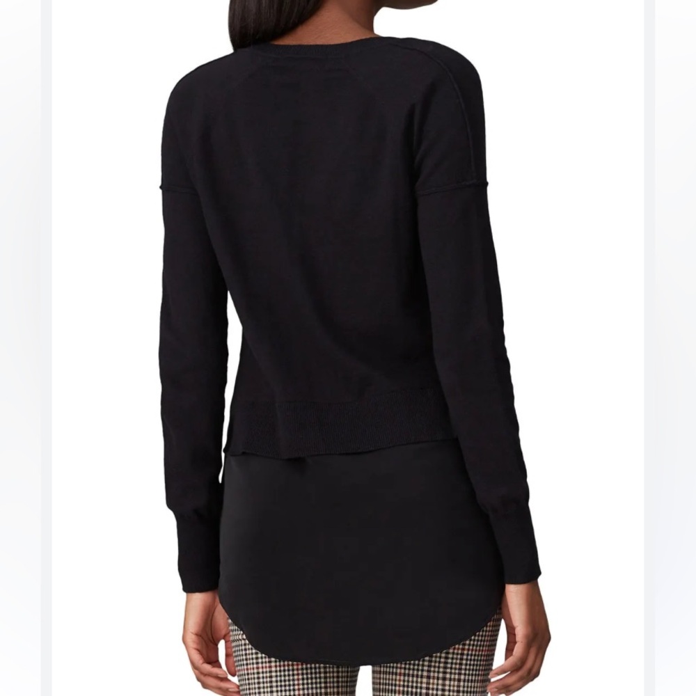 Kaufmanfranco Layered V-Neck Long Sleeve Top Black XS Minimalist Chic - Picture 3 of 14